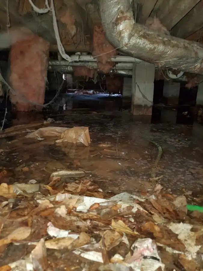 Crawl space flood assessment for Commercial Water Damage Restoration in North Smithfield